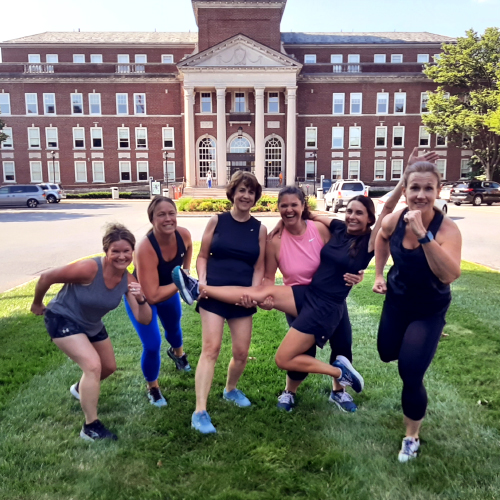 Amanda Miller with her nursing colleagues and running buddies.