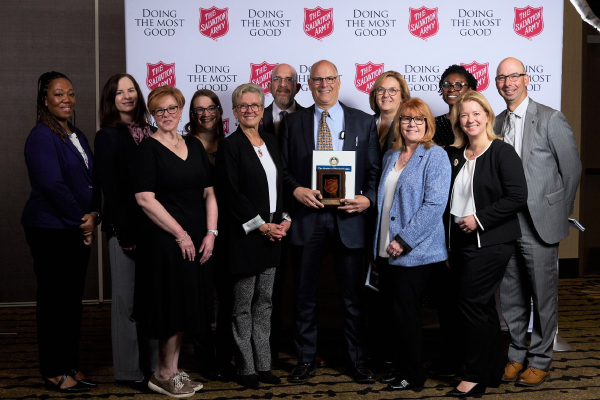 Reading Hospital receives an award from The Salvation Army.