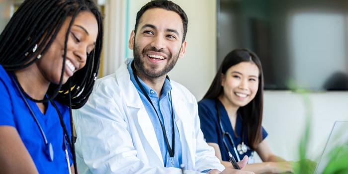 Medical students smiling