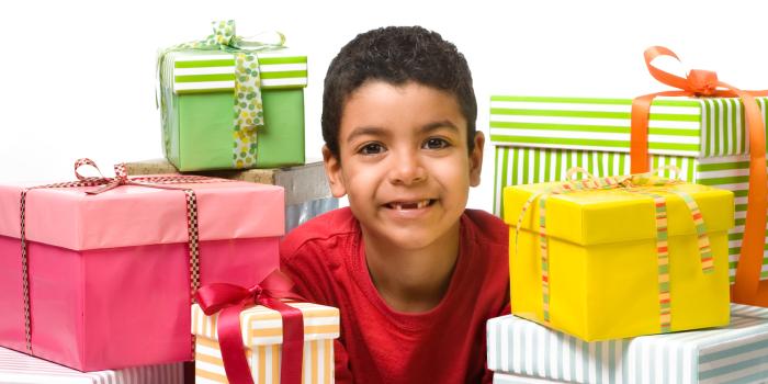 boy with gifts