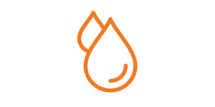 An orange icon symbolizing bleeding